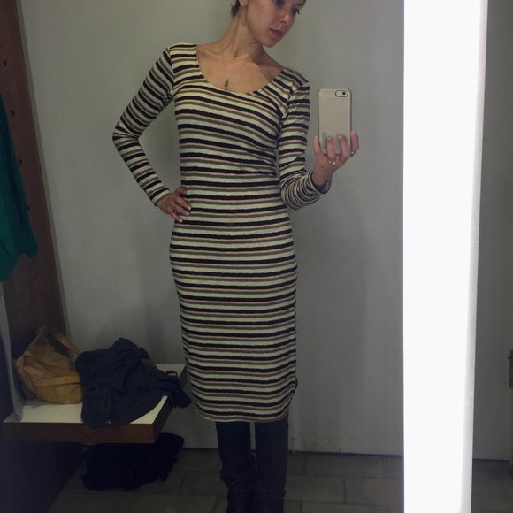 Anthropologie Dolan Striped Midi Dress Size Small - Picture 4 of 4